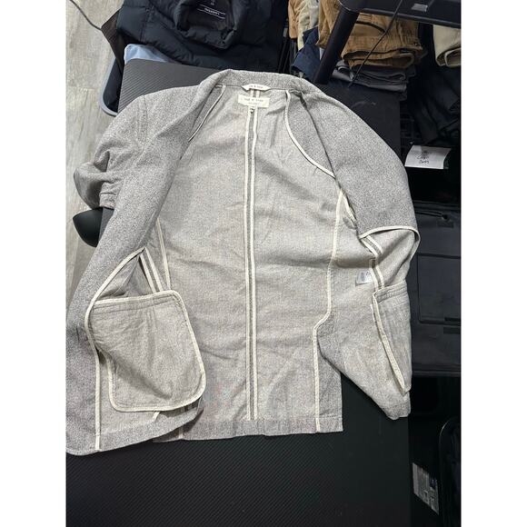 Rag & Bone Blazer Cotton Linen Blend Grey Heather Size 38 Preppy Office Designer - Picture 9 of 13